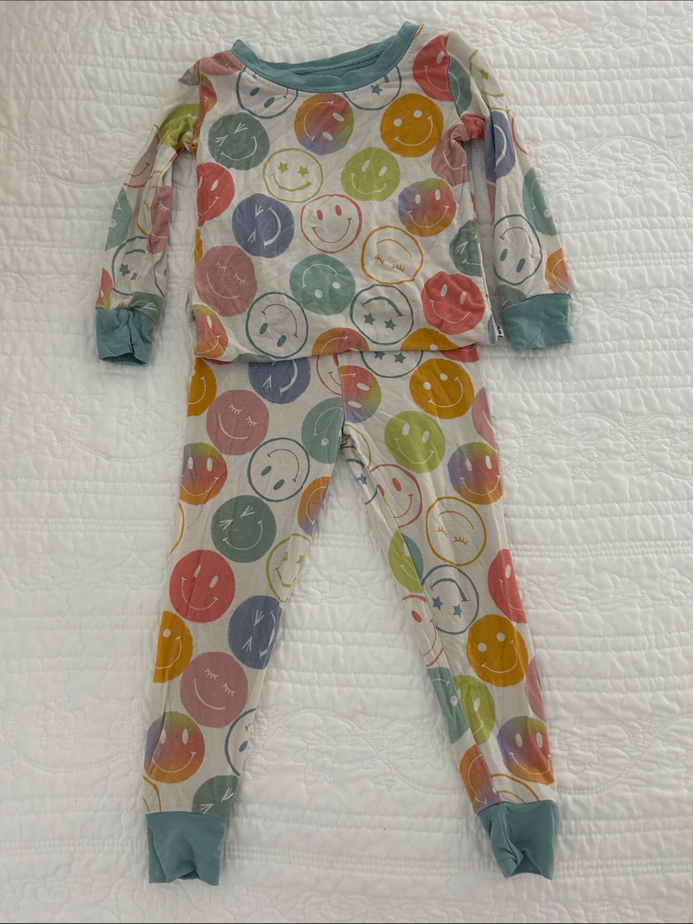 Little SleepiesMulticolor Smile Face Pajama Set - Long Sleeve & Pants